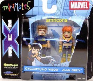 Marvel Mini mates Series 3 Cyclops / no Visor & Jean Grey VARIANT Figure 2 pack   EXTREMELY RARE Toys & Games
