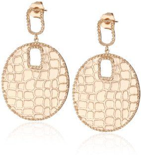 GALA by Daniela Swaebe "Crocodile" Rose Gold Disc Earrings Jewelry