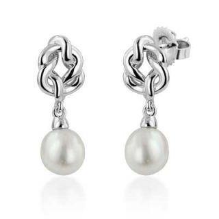 freshwater pearl love knot earrings in sterling silver $ 149 00 add
