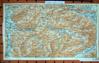 MAP 1927 TYROL OBERSTDORF RIEZIERN FISCHEN SCHOLLANG   Prints
