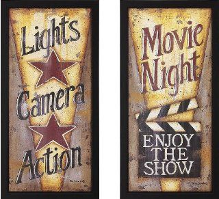 Shop Lights, Camera, Action and Movie Night Theater Wall Art Pair at the  Home Dcor Store