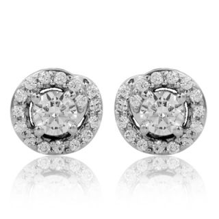 CT. T.W. Diamond Frame Stud Earrings in 14K White Gold   Zales