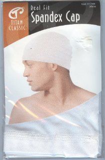 Real Fit Spandex Cap White #11168  Shower Caps  Beauty