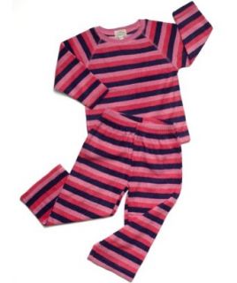 Leveret Fleece 2 Piece "Multi Colored Striped" Pajama (Size 2 12 Years) Clothing