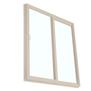 BetterBilt 390 Series 59.5 in Clear Glass Vinyl Sliding Patio Door with Screen