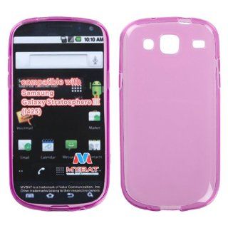 Fits Samsung I425 Galaxy Stratosphere III Soft Skin Case Semi Transparent Hot Pink Rubberized Candy Skin Verizon Cell Phones & Accessories