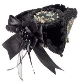 Black Victorian Mini Pirate Hat Clothing
