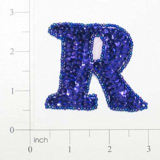 Letter R Sequin Applique Purple