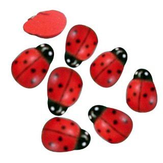 Janecrafts Wood Button, Ladybug Shape, Wide about 11mm, Height about 9mm, 300pcs