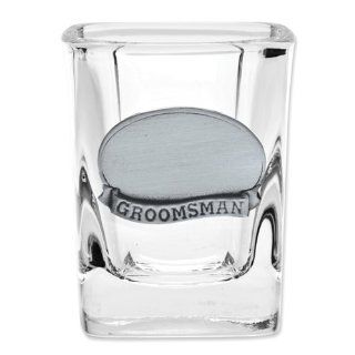 Stainless Steel Engraveable Groomsman Plate Shot Glass Jewelry