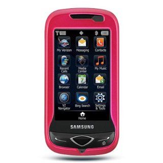 Hot Pink Rubberized Phone Cover for Samsung Reality Verizon Protector Case Cell Phones & Accessories