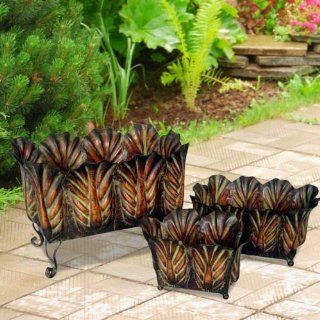 Cabbage Shaped Rectangular Planters (Set of 3)  Patio, Lawn & Garden