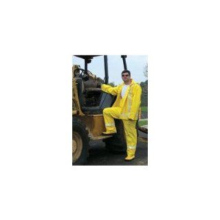 Yellow Luminator 0.28 mm Nylon Rain Bib Pants With Welded Seams, Snap Fly Front Closure, Snap Ankles, Snap Waist, Elastic Insert Adjustable Suspenders, And Reflexite (Welded) Around Leg 6" Above Pants Cuff   Safety Vests  