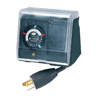 Intermatic P1131 Heavy Duty Above Ground Pool Pump Timer with Twist Lock Plug and Receptacle   Plug In Timer Switches  