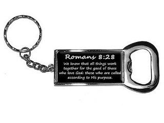 Graphics and More Ring Bottle Cap Opener Key Chain, Romans 8 28 Christian Bible Verse (KK0773)  Automotive Key Chains 