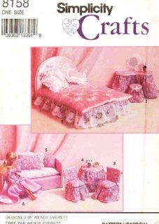 Simplicity 8158 ~ Craft Pattern ~ Barbie Doll Furniture & Doll Clothes & Other 11.5 Inch Dolls 