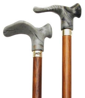walking cane   With Contour Grip. Cherry stain Grey Right Handle, this cane is designed to fit the hand like a glove for its palm grip handle. This cane and walking stick is very secure and comfortable and has a weight capacity of 250 pounds. This ergonomi