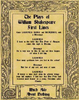 A4 Size Parchment Poster Shakespeare Play First Lines Much Ado About Nothing   Prints