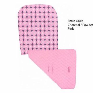 Maclaren Reversible Stroller Liner   Retro Quilt Charcoal/Powder Pink  Baby Stroller Accessories  Baby
