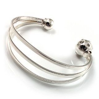 Silver Tone Crystal Cuff Bangle Cuff Bracelets Jewelry