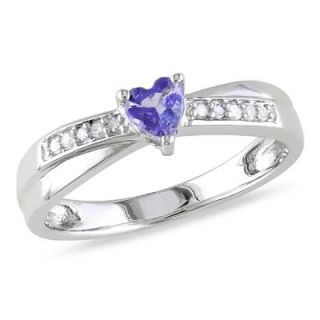 0mm Heart Shaped Tanzanite and Diamond Accent Promise Ring in