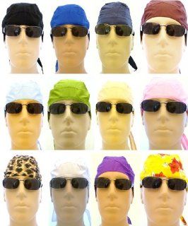 Set of 12 Assorted Biker Caps/ 1 Dozen Skull Caps/ Medical Caps/ Bandana Wraps for Men, Women and Teens in Various Colors/ Designs Not Limited to White, Black, Red, Brown, Lime Green, Blue, Olive Green, Pink, Purple, Sky Blue, Navy Blue, Yellow, Orange, H