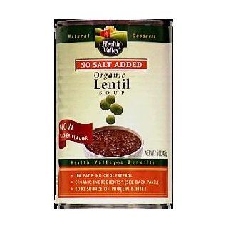 Health Valley Lentil Soup No Salt Added, 15 Ounce Cans (Pack of 12) ( Value Bulk Multi pack) Health & Personal Care