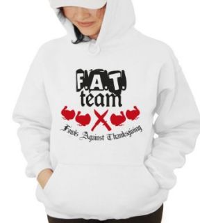 F.A.T. Team Fowls Against Thanksgiving Hooded Sweatshirt white XL Clothing