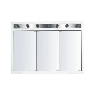 KraftMaid Traditional 47 3/4 in x 33 3/4 in White Lighted MDF Surface Mount and Recessed Medicine Cabinet