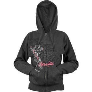 Speed and Strength Cat Out'a Hell Women's Hoody Zip Casual Wear Sweatshirt   Heather Charcoal / X Large Automotive