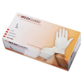 MediGuard Powdered Latex Exam Gloves, Large, 100/Box