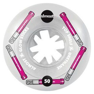 Almost Dual Durometer Glow Stick White Skateboard Wheels   50mm 99a (Set of 4) Sports & Outdoors