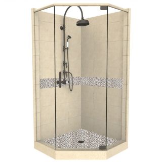 American Bath Factory Java 86 in H x 42 in W x 42 in L Medium with Java Accent Neo Angle Corner Shower Kit