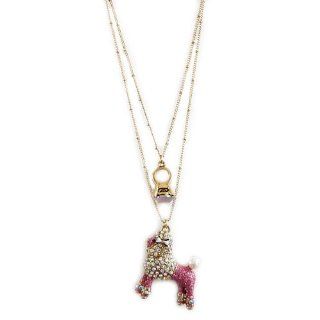 Betsey Johnson Paris Is Always A Good Idea Poodle Ring 2 Row Necklace Pendant Necklaces Jewelry