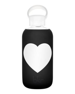 Glass Water Bottle, Jet Heart, 500 mL   bkr