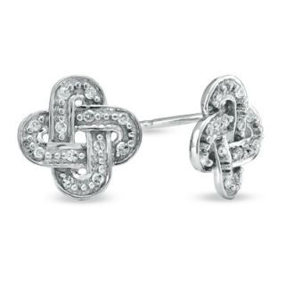 Diamond Accent Knot Earrings in 10K White Gold   Zales