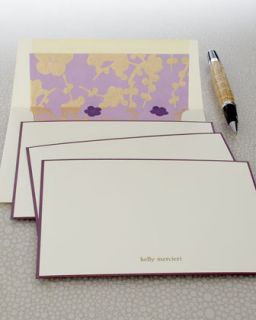 Eight Violet Cards & Envelopes   Checkerboard