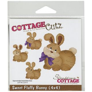 Cottagecutz Die 4inx4in sweet Fluffy Bunny