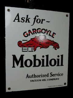 Ask for Gargoyle Mobiloil Porcelain Sign  Decorative Signs  