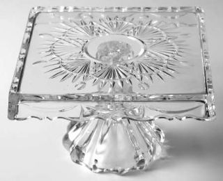 Godinger Crystal Freedom Footed Cake Plate   Vertical & Fan Design, Clear