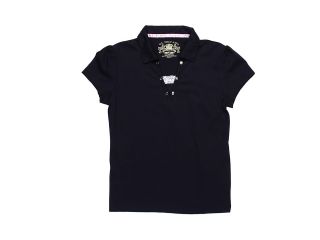 U.S. Polo Assn Kids Polo w/Sewn In Lace Cami Panel Girls Short Sleeve Knit (Navy)