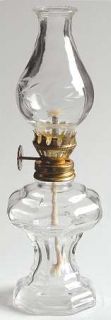 Princess House Crystal Heritage Oil Lamp W/Shade Mini   Gray Cut Floral Design,C