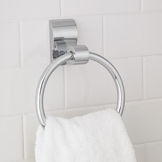 Modern Wave Chrome Towel Ring
