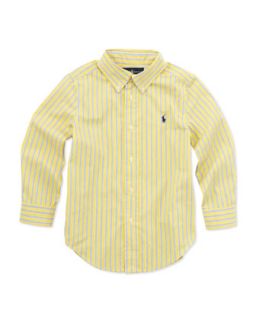 Striped Long Sleeve Blake Shirt, Yellow, 2T 3T   Ralph Lauren Childrenswear