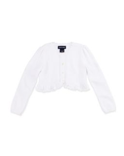 Precious Long Sleeve Knit Shrug, White, Girls 4 6X   Ralph Lauren Childrenswear