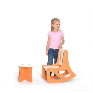 Sprout Kids Rocking Chair KR001 Finish Orange Sides, White Seat