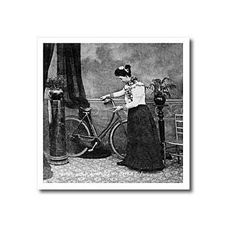 ht_16133_3 Scenes from the Past Vintage Stereoview   How Awfully Sweet Vintage Victorian Lady and Her Bike Grayscale   Iron on Heat Transfers   10x10 Iron on Heat Transfer for White Material Patio, Lawn & Garden