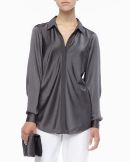 Silk Long Sleeve Shirt, Petite   Eileen Fisher