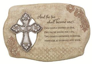 Abbey Press Two Shall Become One Plaque Wall Hanging Wedding Size 6" by 8 7/8"   Decorative Plaques