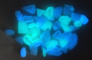 Blue Glow in the Dark Large Rubble for Aquariums or Fish Tanks (4 Ounces   Approximately 20 stones)  Aquarium Decor Gravel 